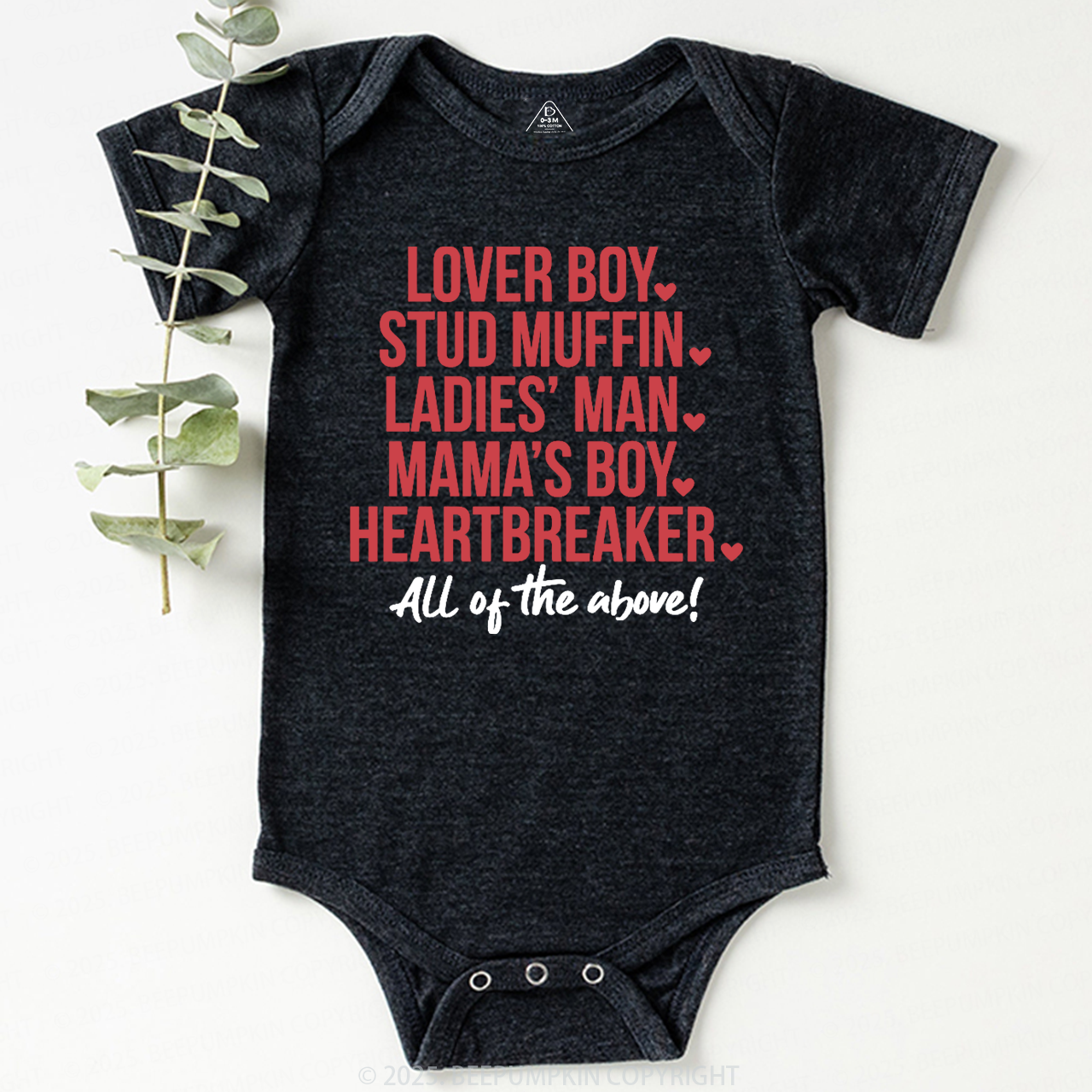 Boys Valentine's Day Bodysuit Beepumpkin