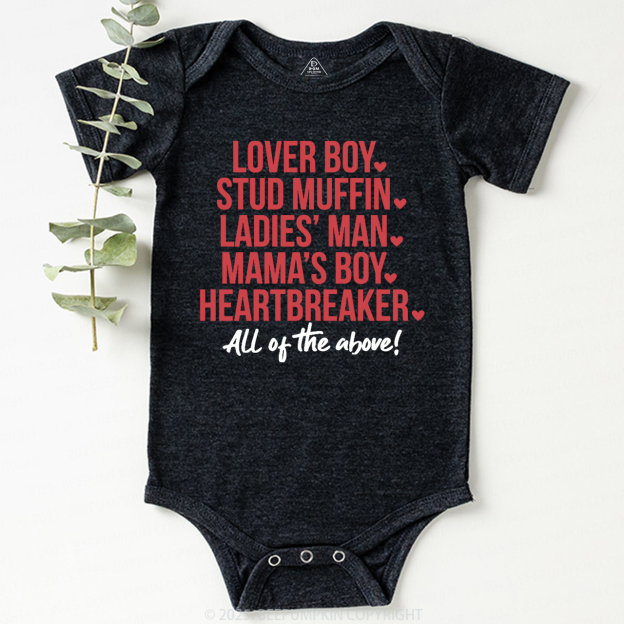 Boys Valentine's Day Bodysuit Beepumpkin