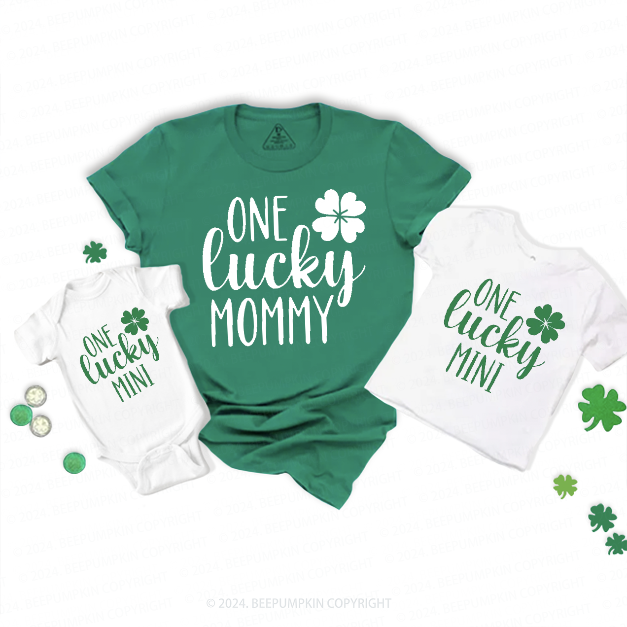Personalized One Lucky St.Patricks Day Family Matching T-Shirts Beepumpkin 2