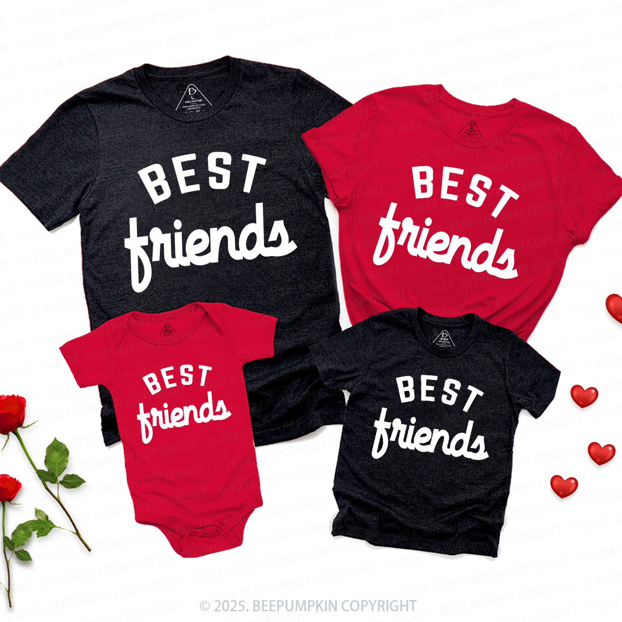 Best Friends Valentine's Day Family Shirt