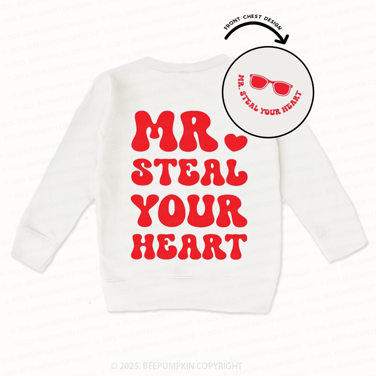 Mr Steal Your Heart Valentine's Day Kid's Sweatshirt