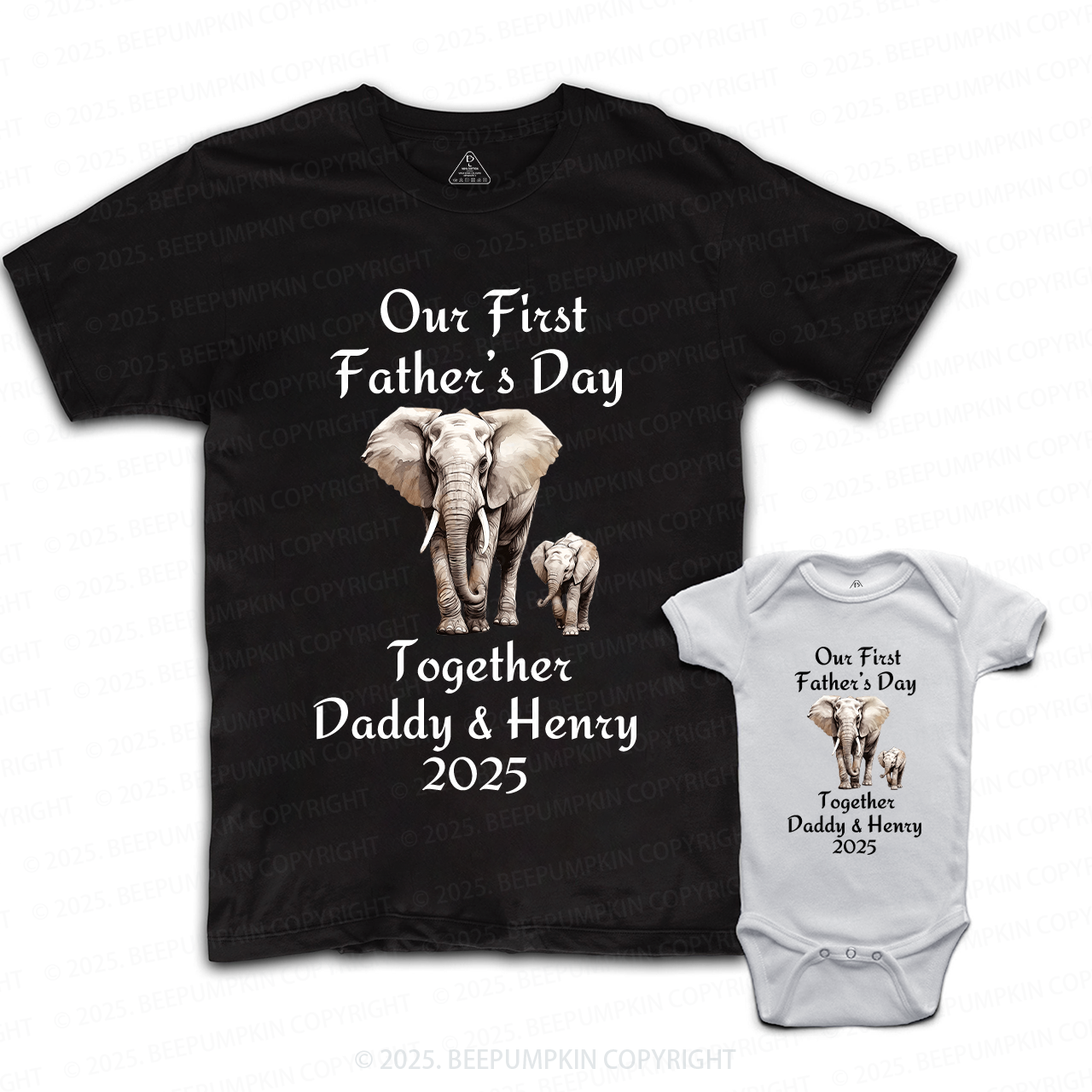 Custom Our First Father's Day Together Daddy And Me Matching Shirt