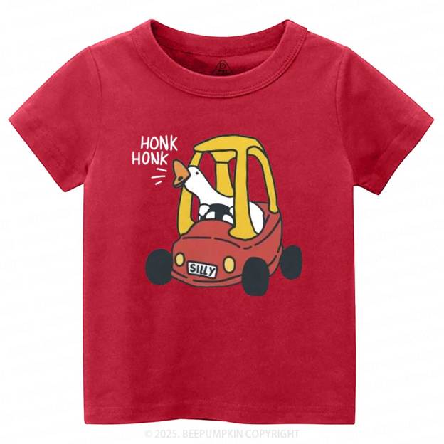 Silly Goose Red Car Toddler&Kid's Tees Beepumpkin