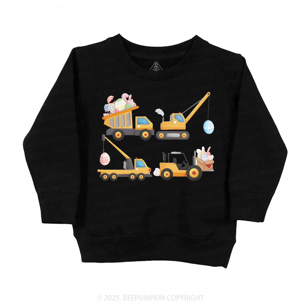 Easter Construction Trucks Kid's Sweatshirt