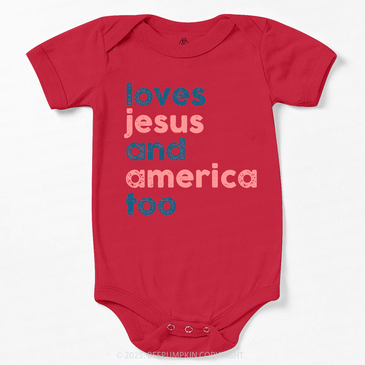 Loves Jesus And America Too Bodysuit Beepumpkin