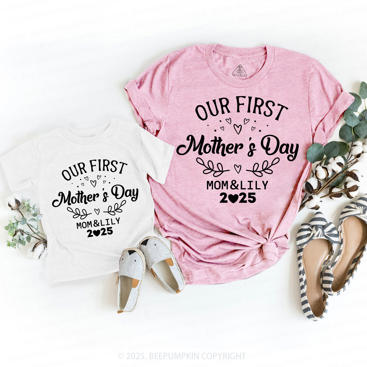 Personalised Our First Mother's Day T-Shirts For Mom&Me