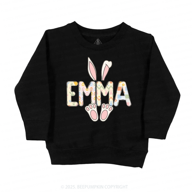 Personalized Alphabet Name Easter Bunny Kid's Sweatshirt
