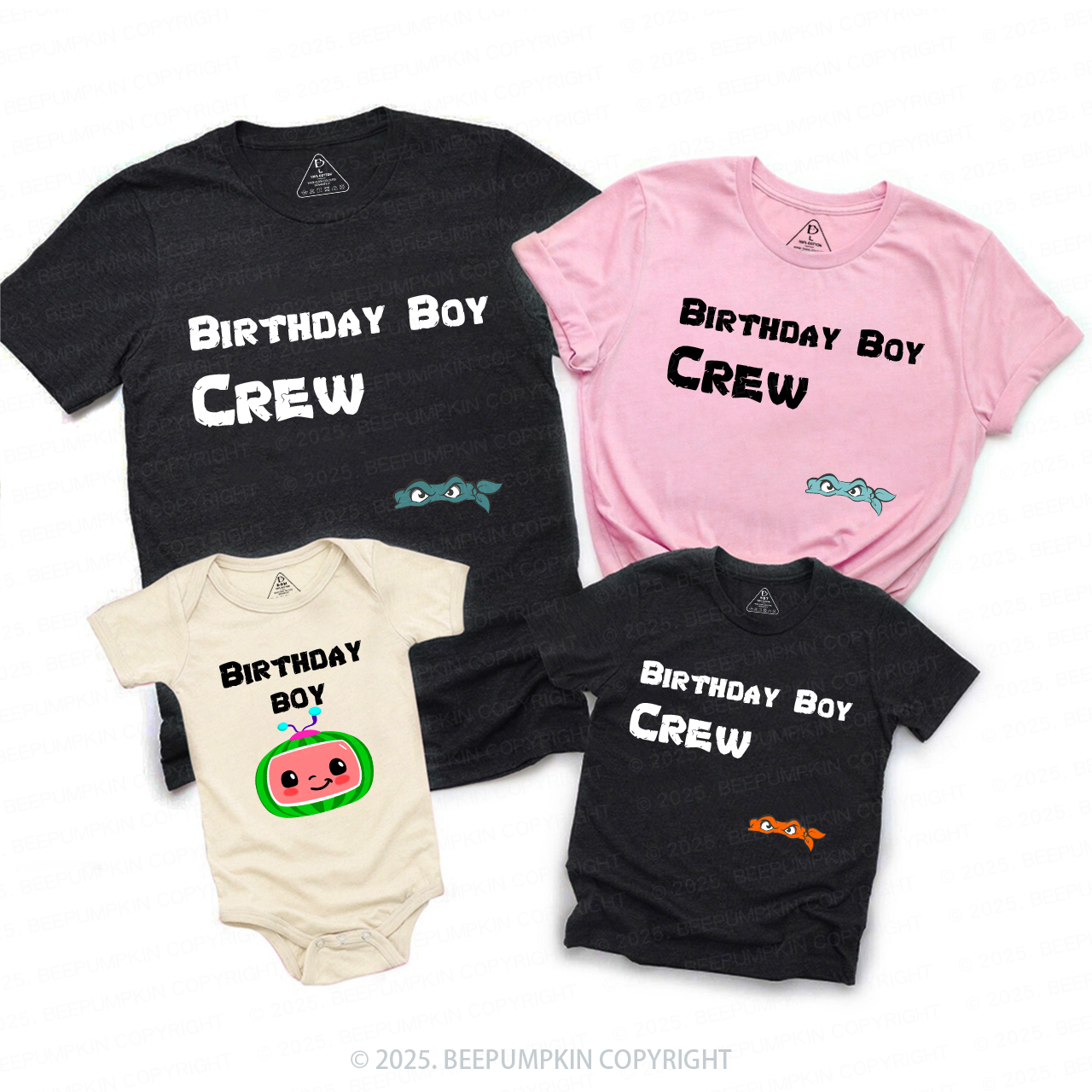 Personalized Birthday Boy Crew Family Matching Tees Beepumpkin