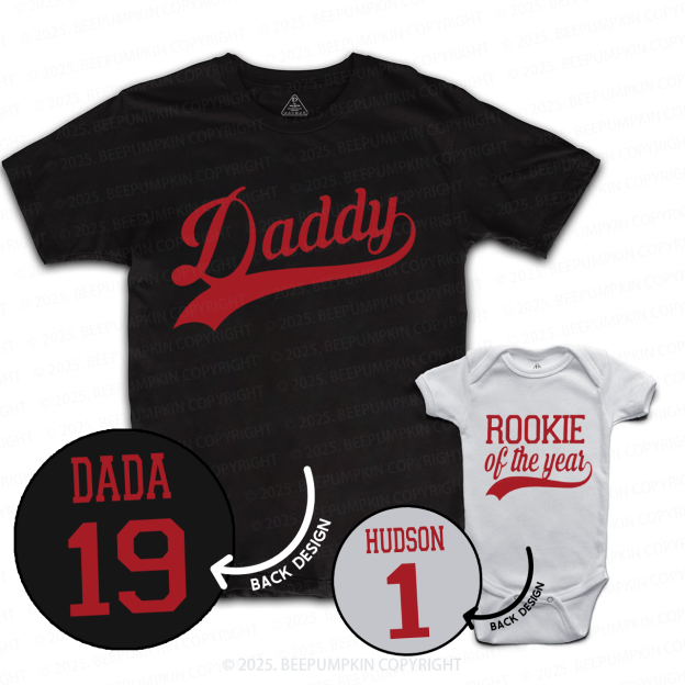 Personalized Rookie Of The Year Dad&Me Matching Shirts 
