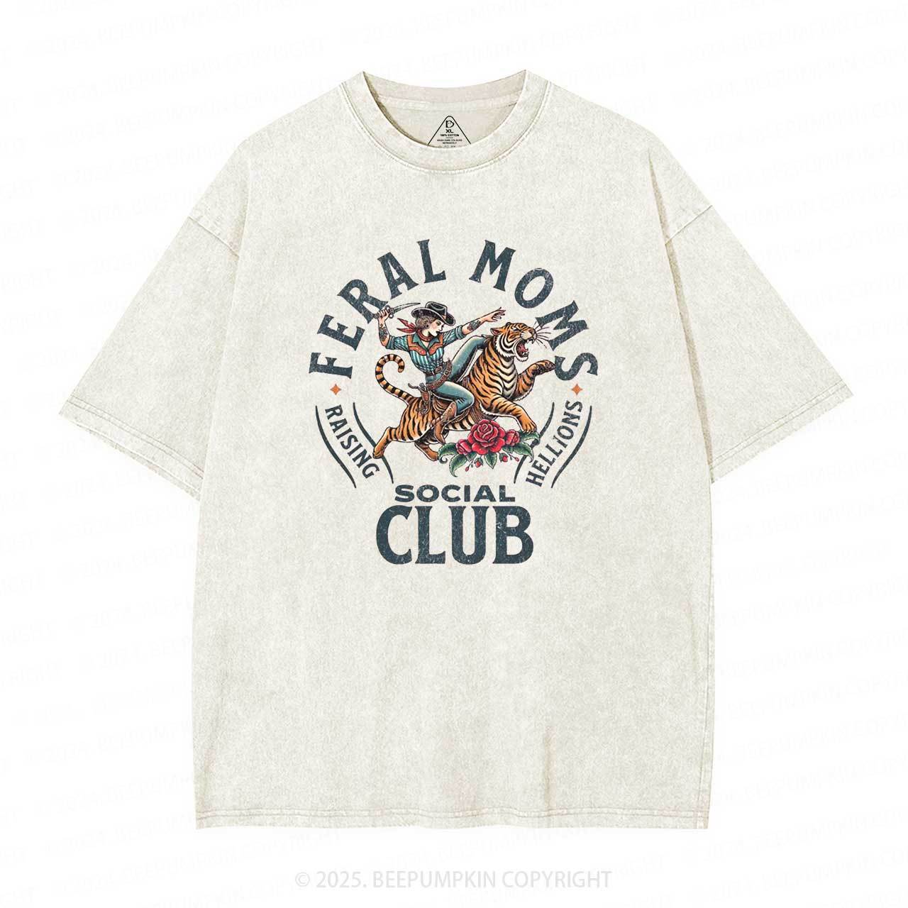 Feral Moms Social Club Washed T-Shirts