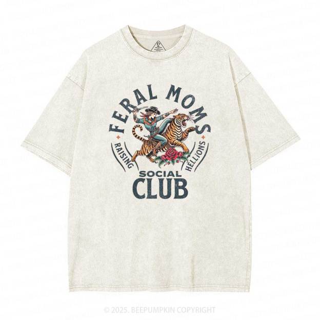 Feral Moms Social Club Washed T-Shirts