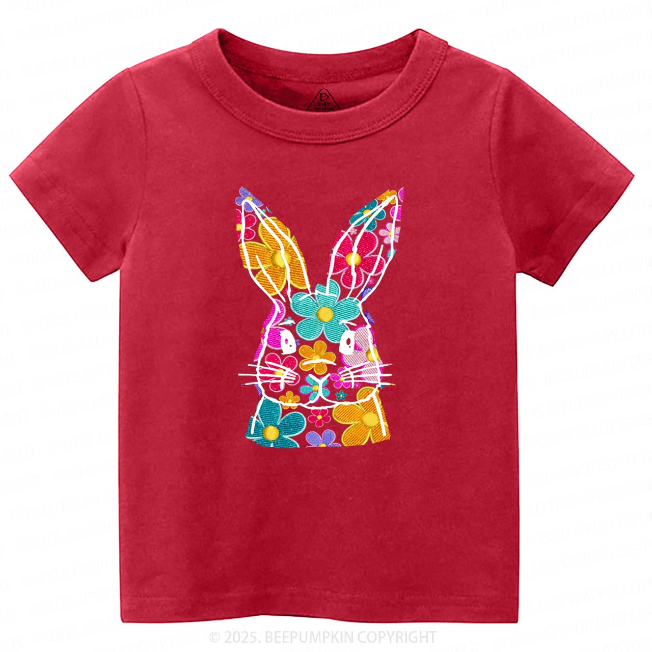 Bright Floral Bunny Easter Toddler&Kid's Tees Beepumpkin