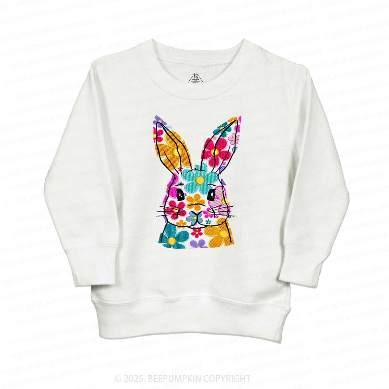 Bright Floral Bunny Easter Kid's Sweatshirt
