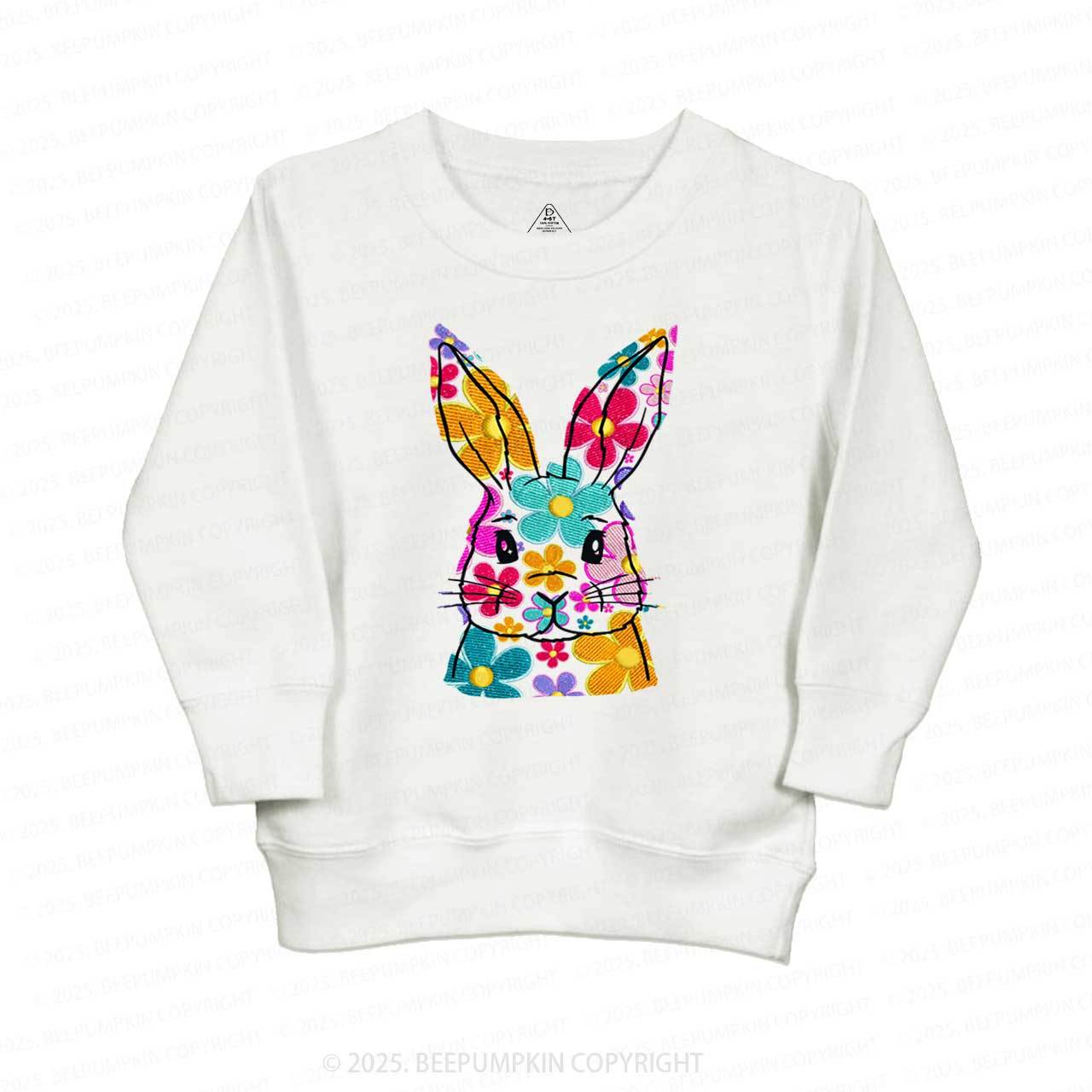 Bright Floral Bunny Easter Kid's Sweatshirt