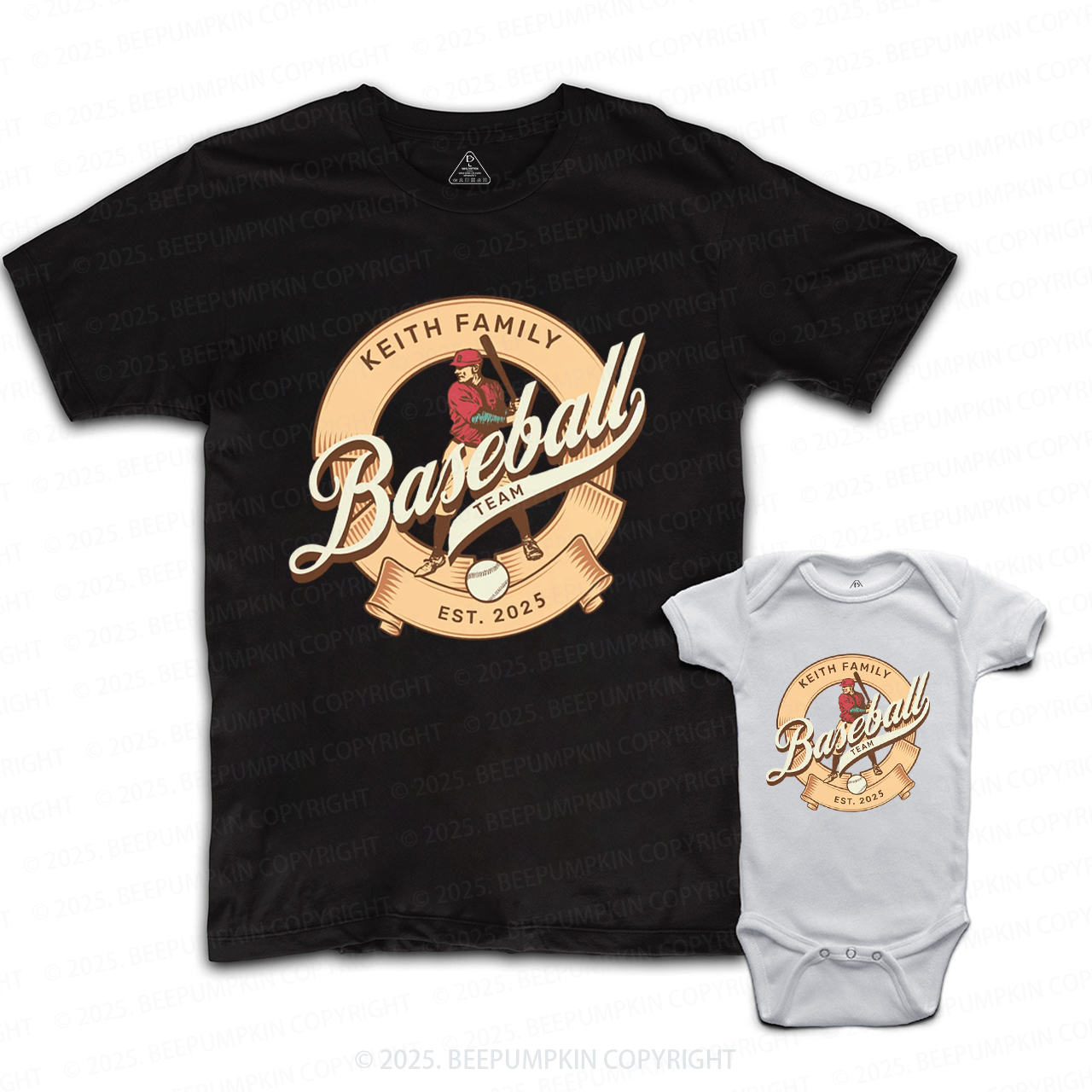 Personalized Baseball Team Dad&Me Matching Shirts 