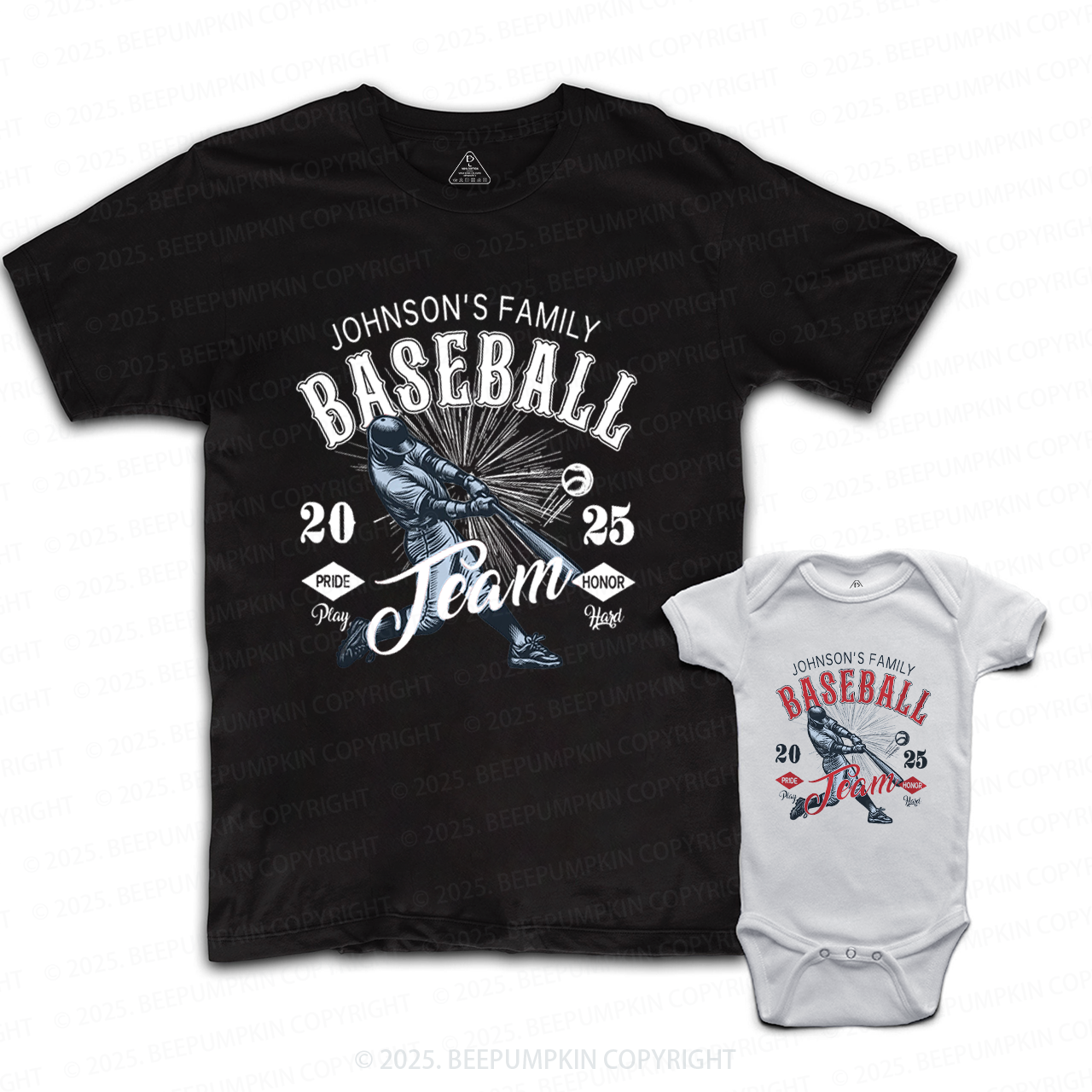 Personalized Family Name Dad&Me Matching Shirts 