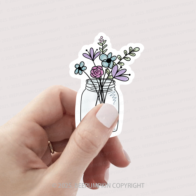 Simple Strokes Of Flowers Stickers