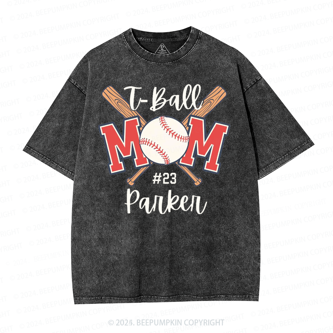 T-Ball Mom Washed T-Shirts
