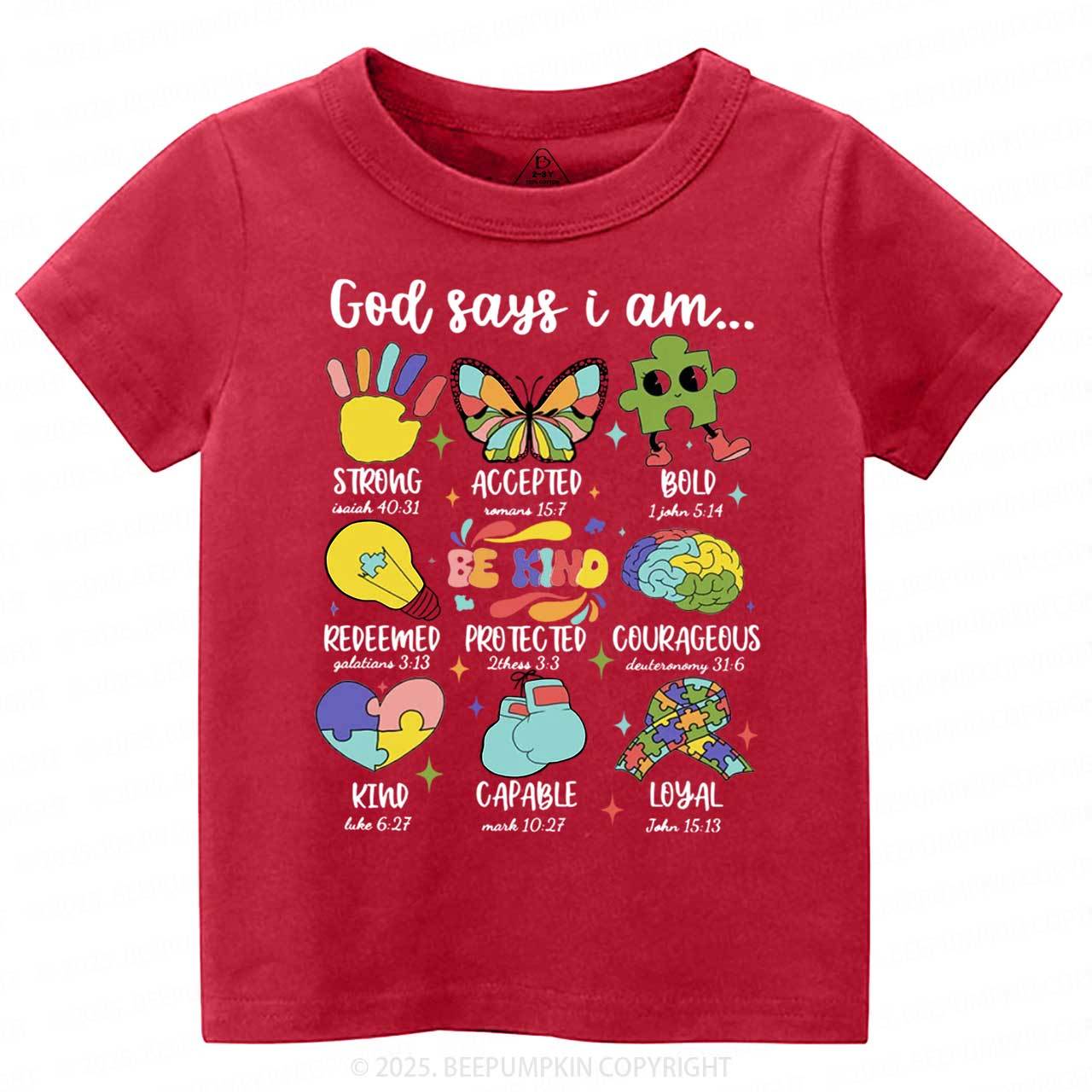 God Says I Am Toddler&Kid's Tees Beepumpkin