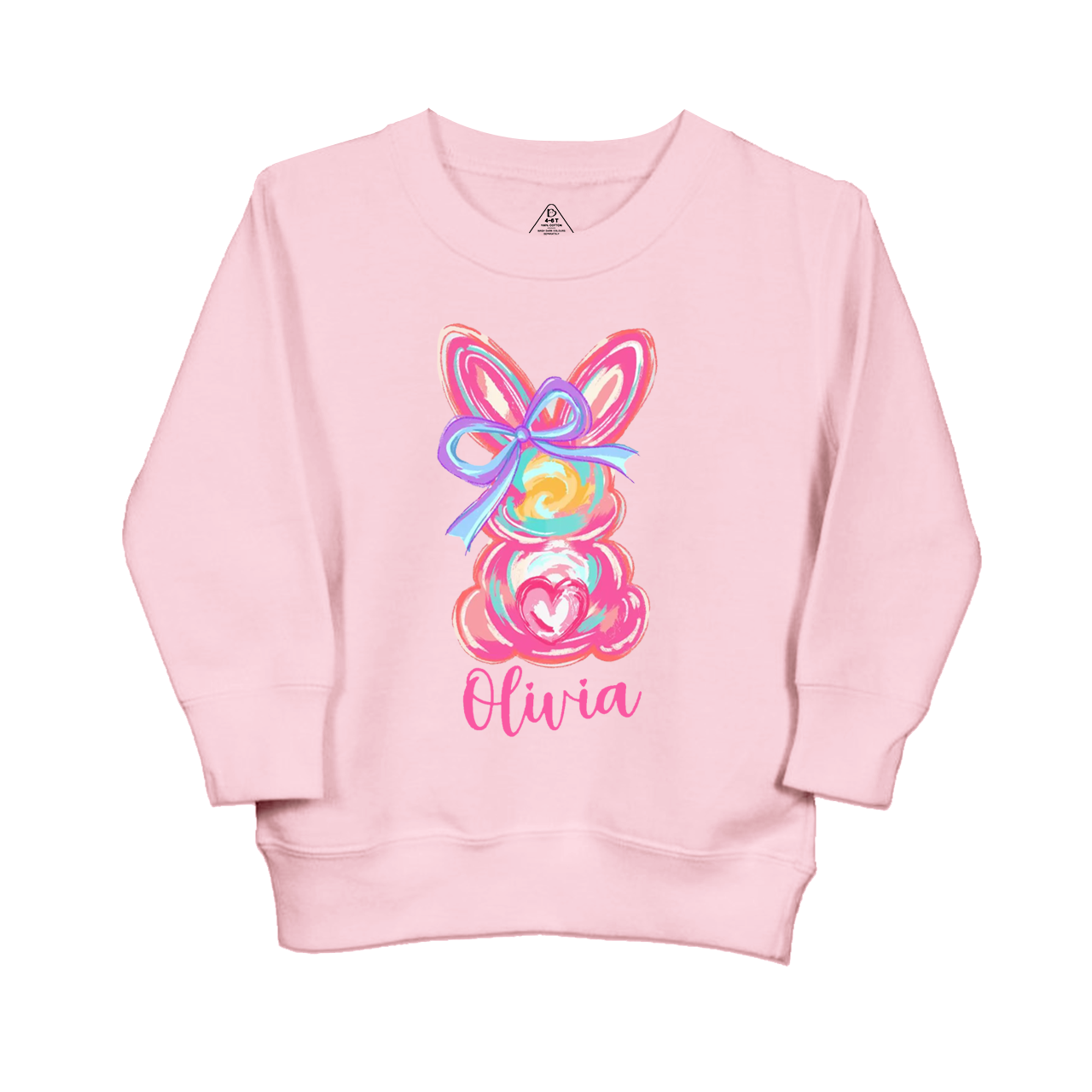 Personalized Girl Name Easter Bunny Kid's Sweatshirt