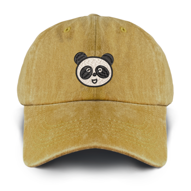 Chinese Panda Washed Baseball Cap For Kids