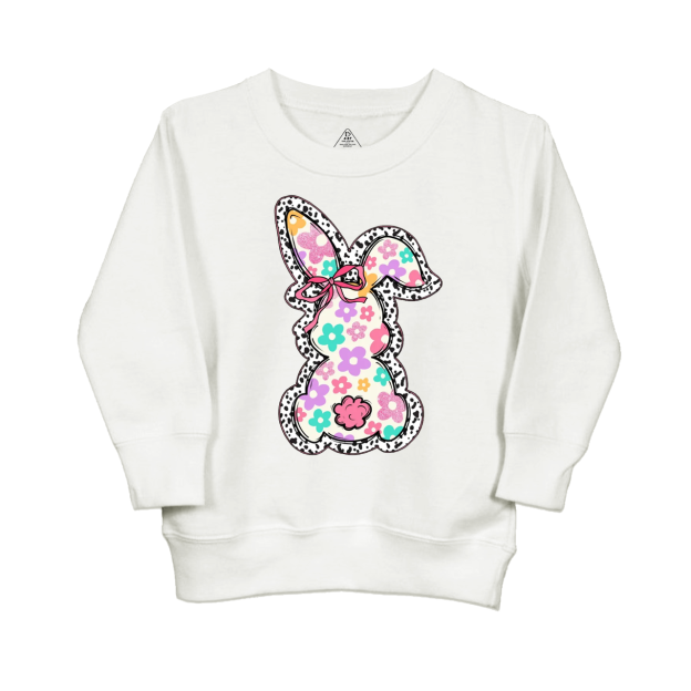 Retro Floral Easter Bunny Kid's Sweatshirt