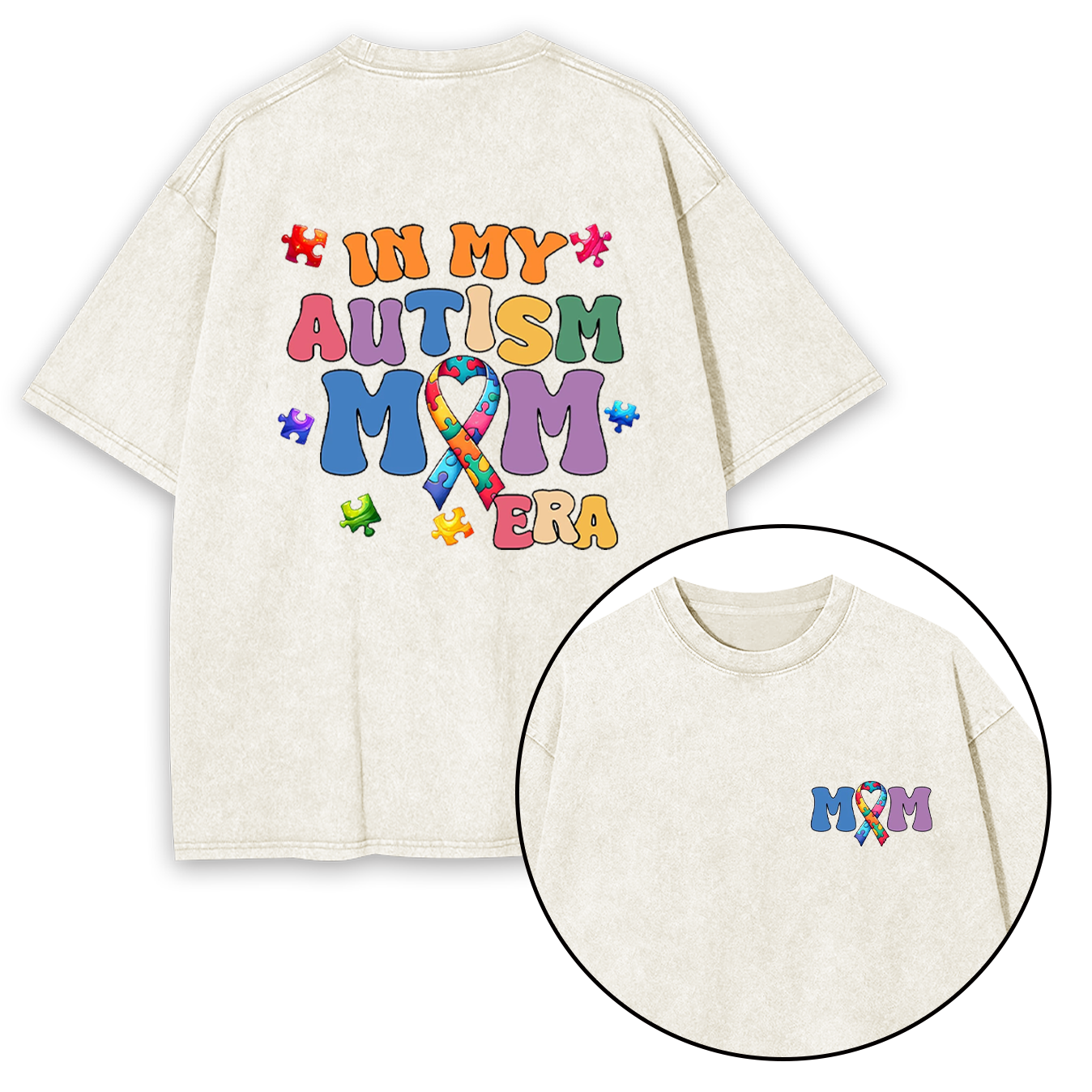 In My Autism Mom Era Washed T-Shirts