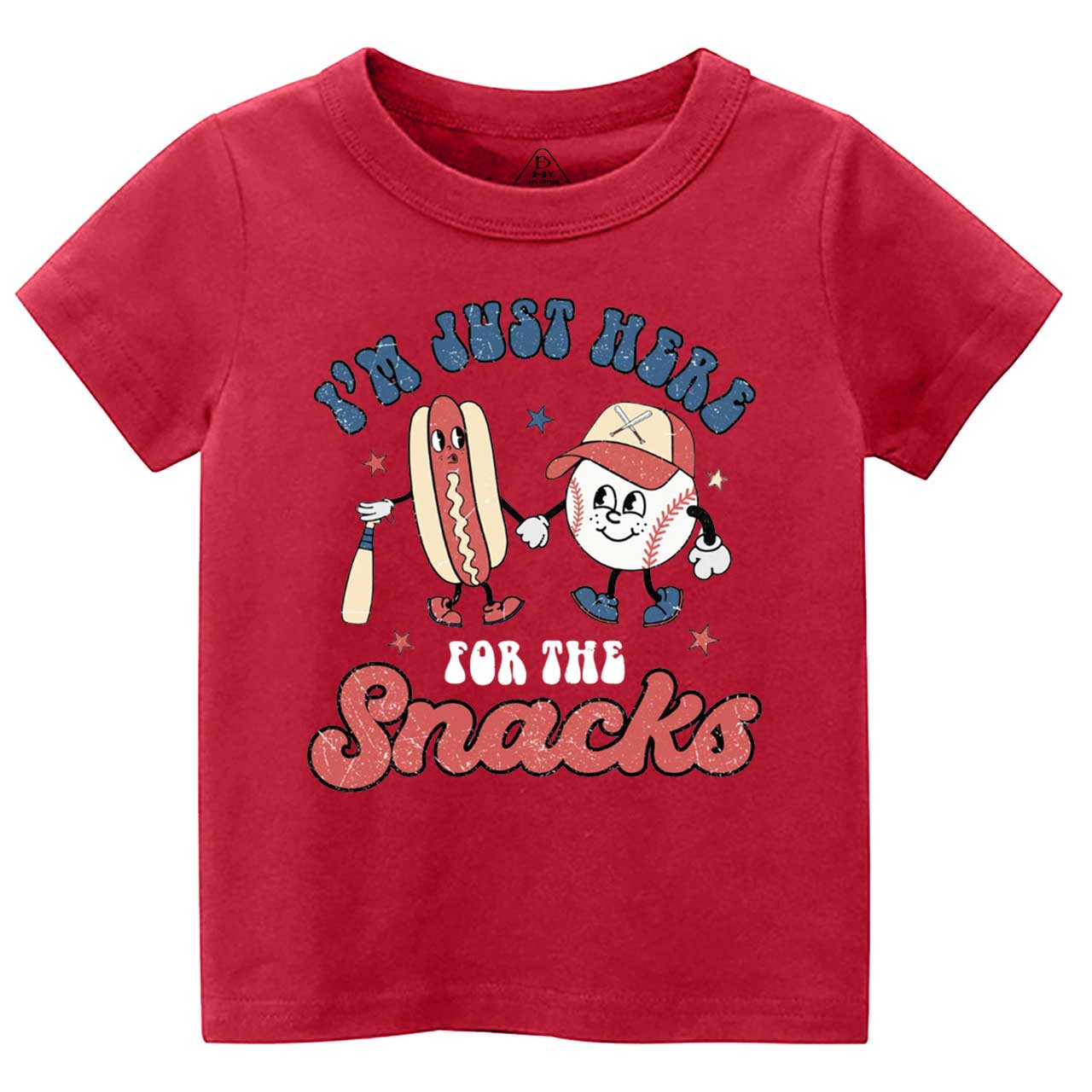 I'm Just Here For The Snacks Baseball  Toddler&Kid's Tees Beepumpkin