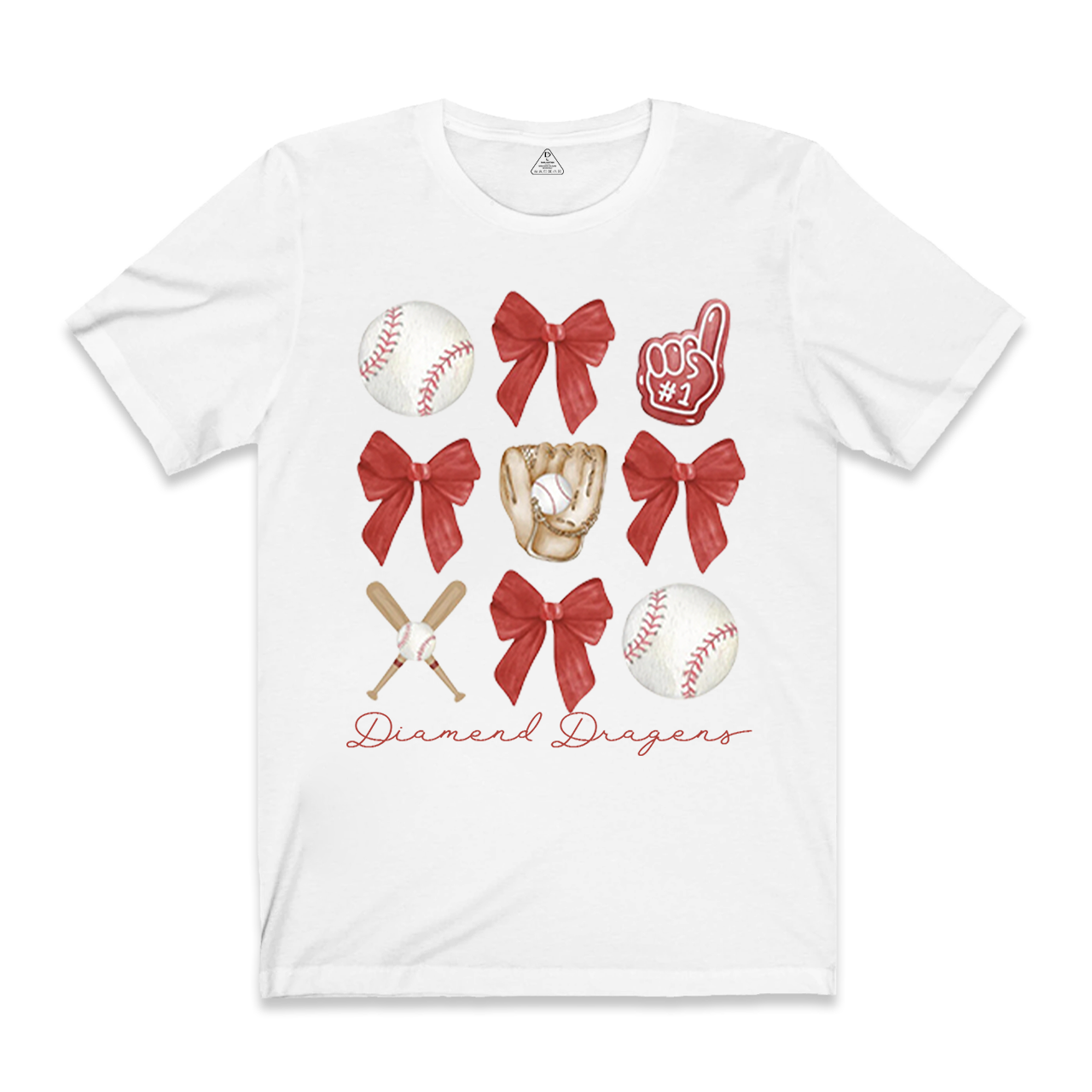 Personalized Bow Baseball Mama T-Shirts