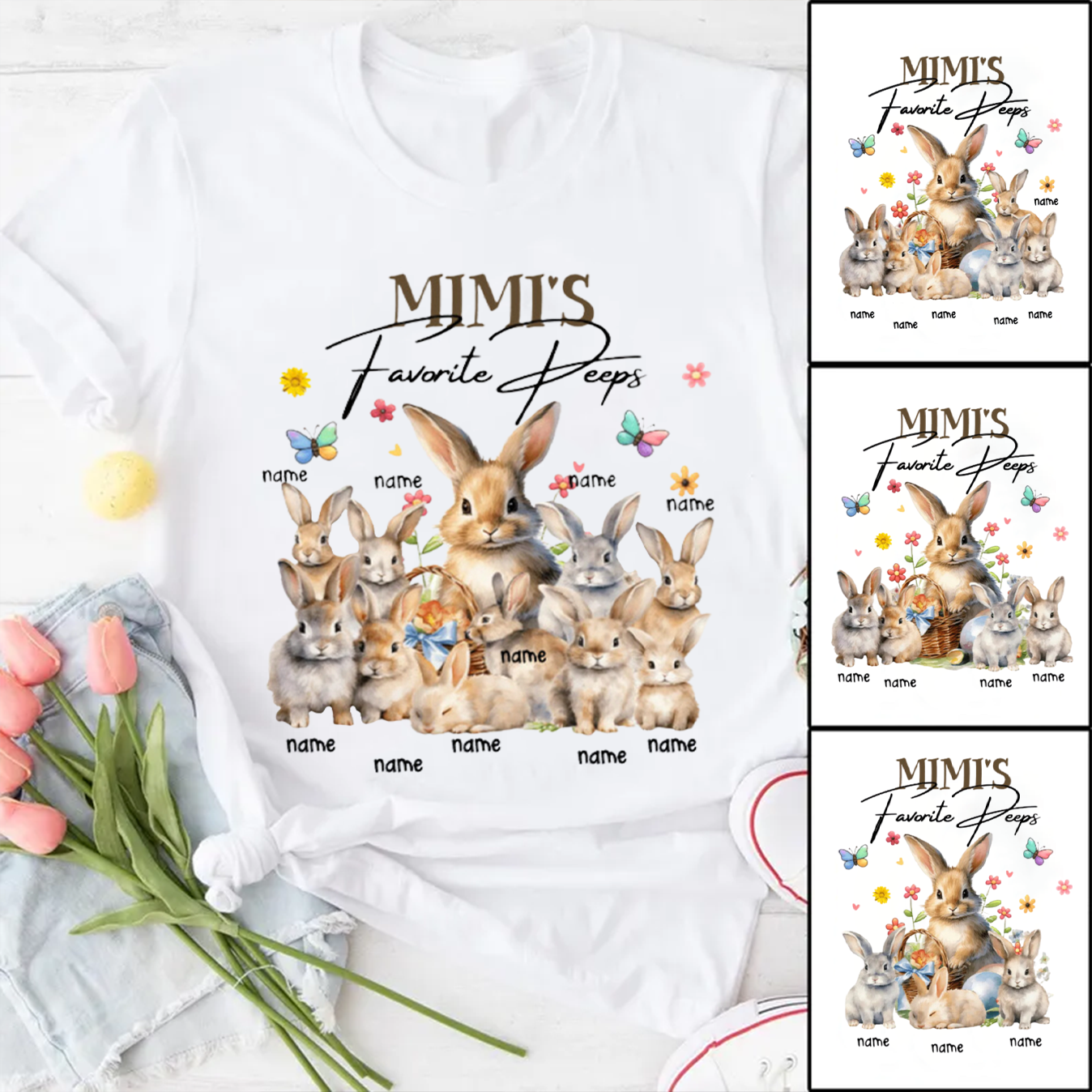 Personalized Favorite Rabbit Easter Day Mama/Grandma Shirt 
