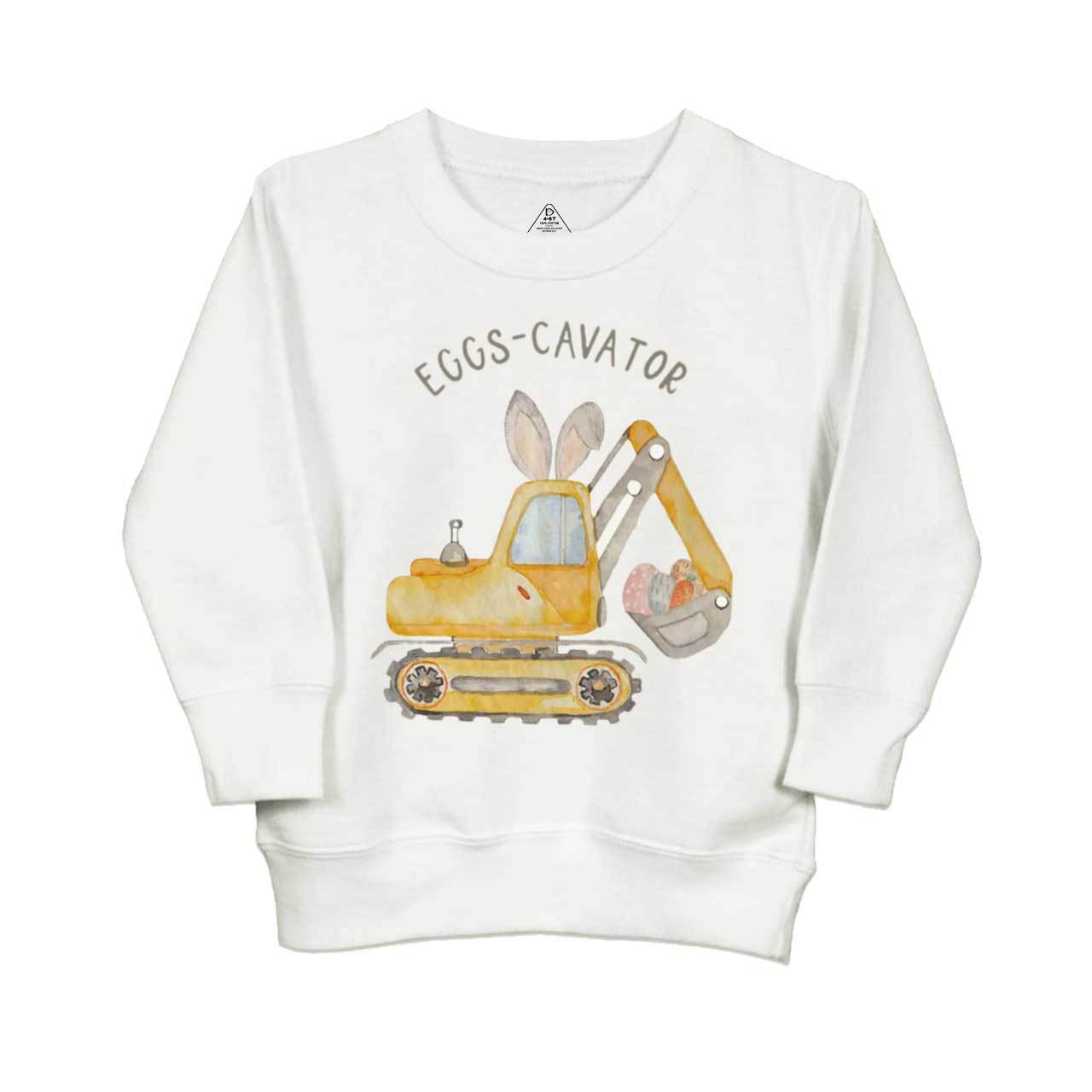 Eggs-Cavator Told Kid's Sweatshirt