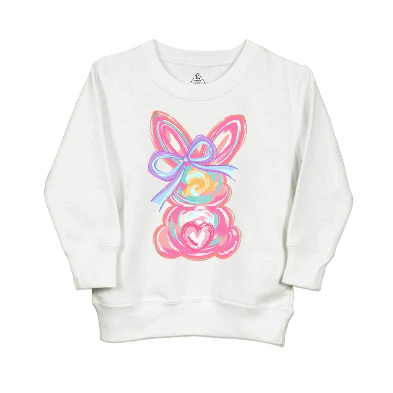 Brushstroke Bunny Easter Told Kid's Sweatshirt