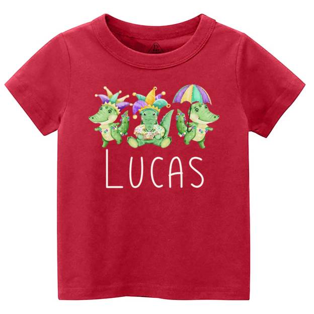 Personalized Mardi Gras Alligators Toddler&Kid's Tees Beepumpkin