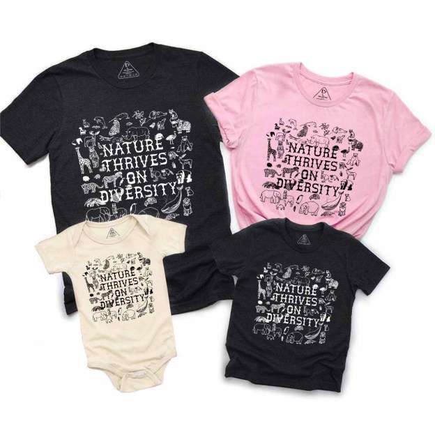 Nature Thrives On Divesity Family Matching Tees Beepumpkin