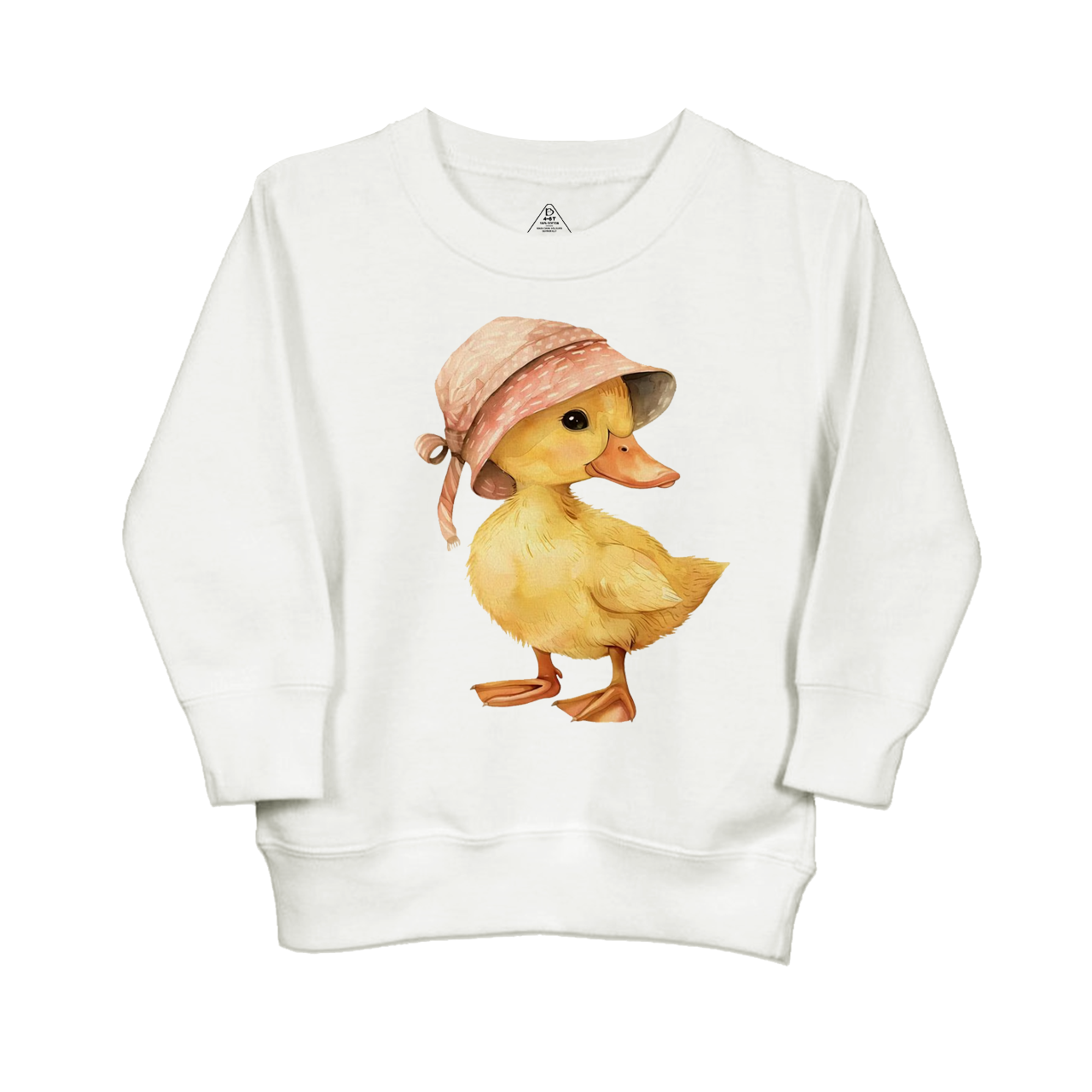 Baby Duck Pink Hat Kid's Sweatshirt