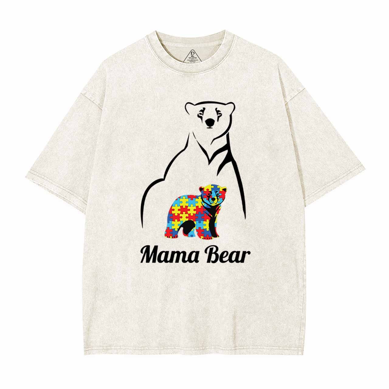 Autism Mama Bear Washed T-Shirts