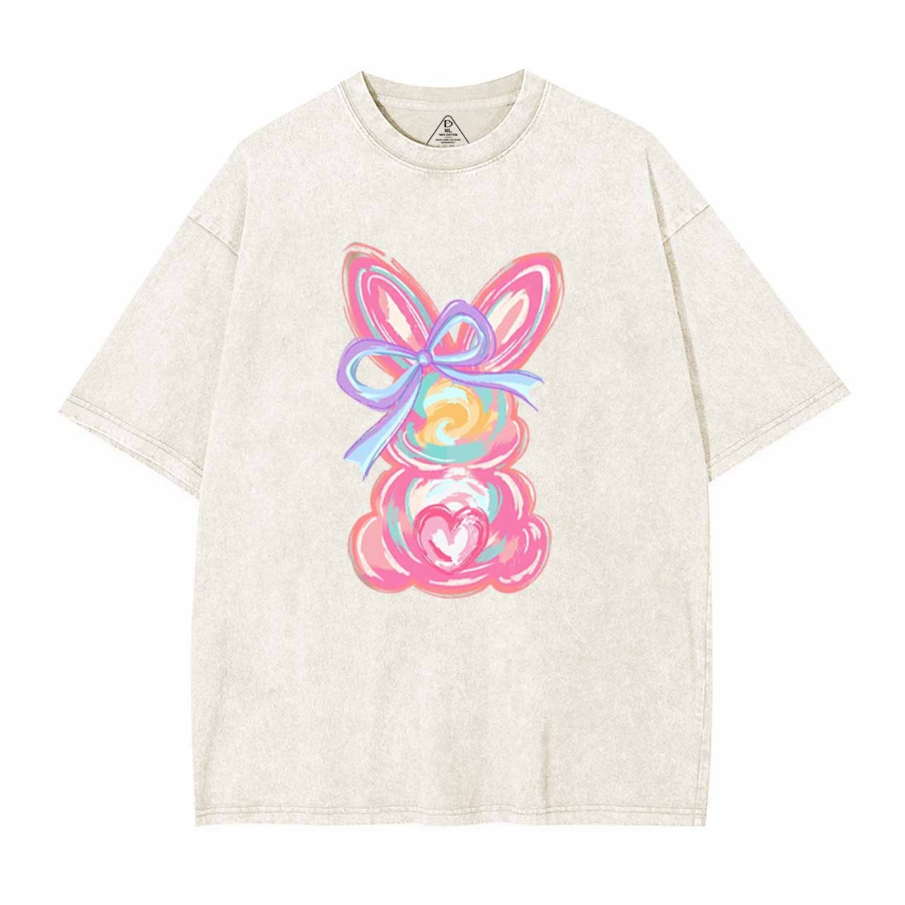 Brushstroke Bunny Easter Mama Washed T-Shirts