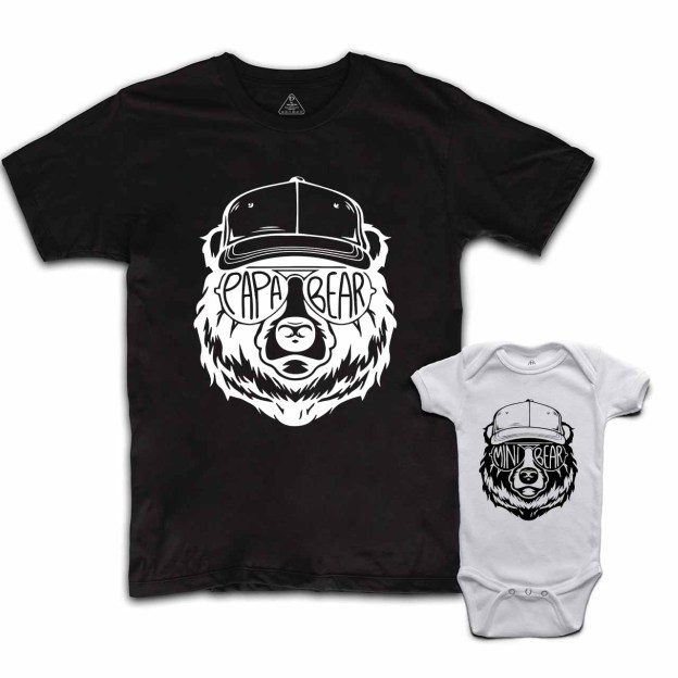 Personalized Bear Sunglass Dad&Me Matching Shirts 