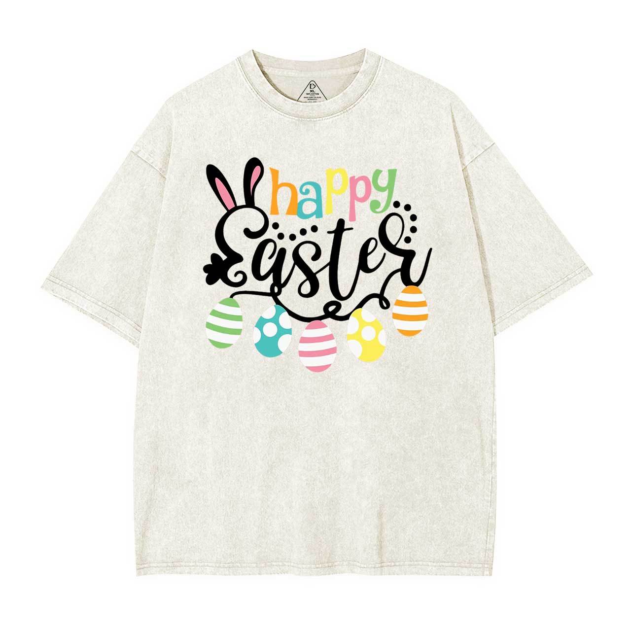 Happy Easter Mama Washed T-Shirts