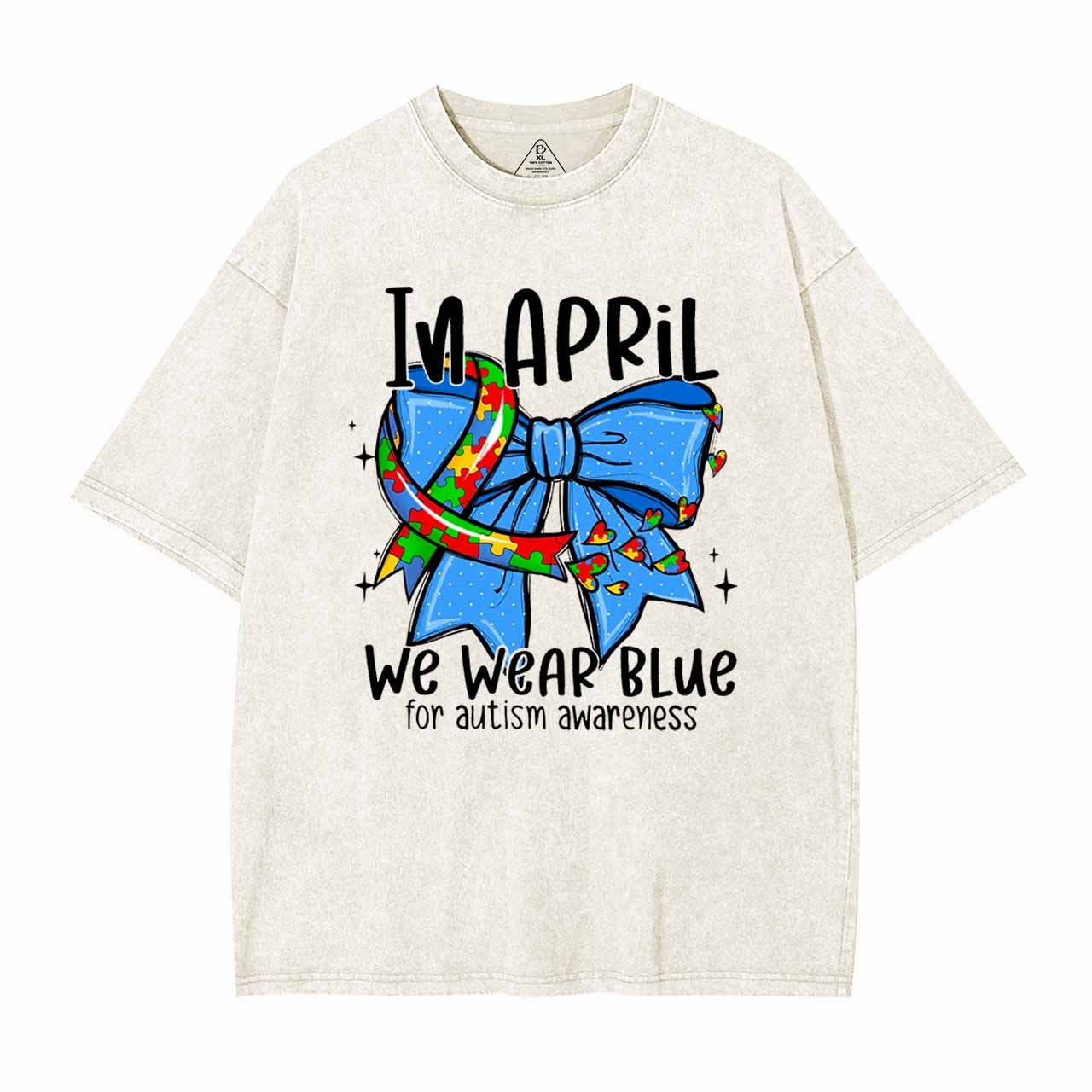 In April We Wear Blue Mama Washed T-Shirts
