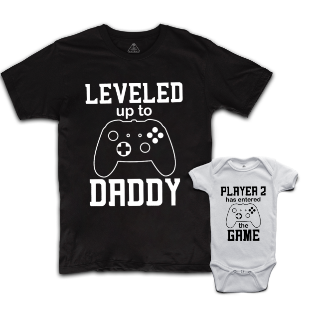Leveled Up To Daddy Dad&Me Matching Shirts 
