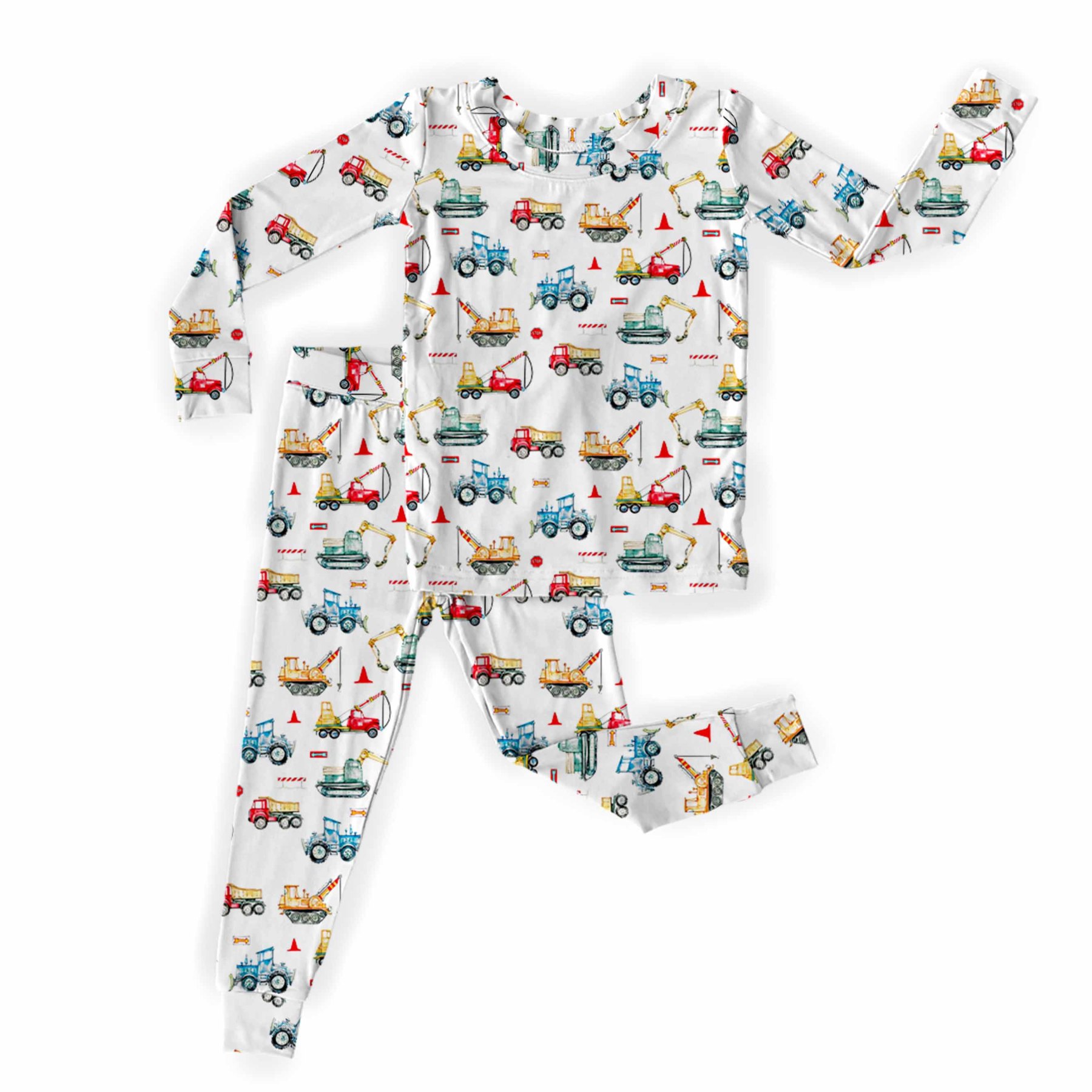 Work Truck Two-Piece Pajama Set For Kids