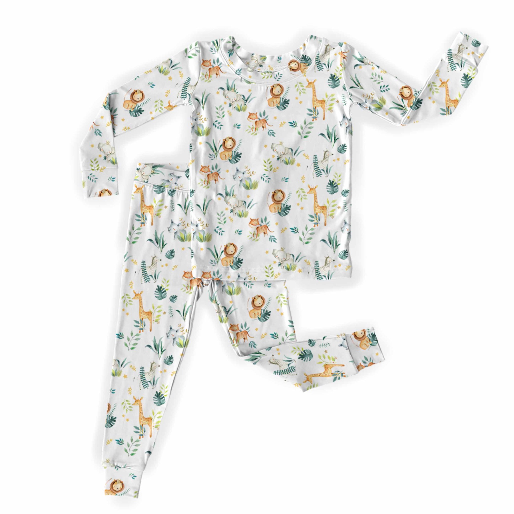 Forest Zoo Two-Piece Pajama Set For Kids