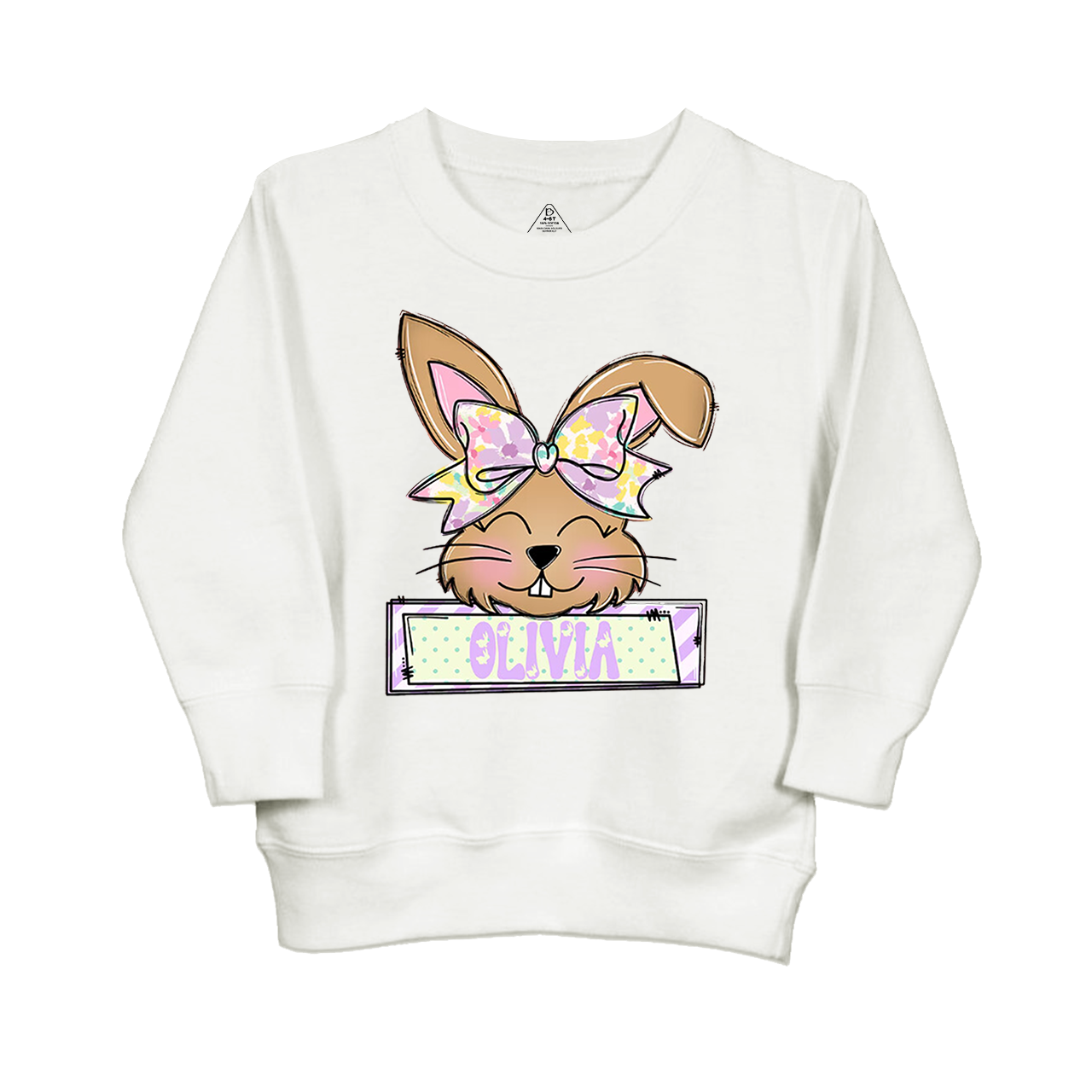 Personalized Bunny Name Kid's Sweatshirt