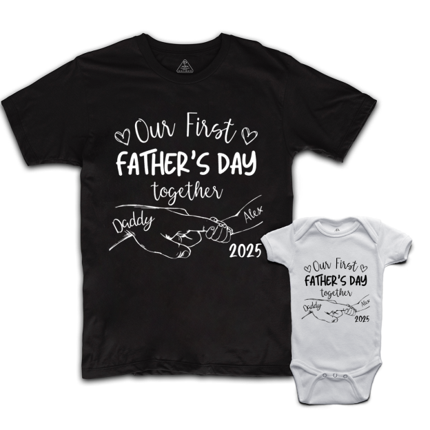 Personalized Our First Fathers Day Dad&Me Matching Shirts 