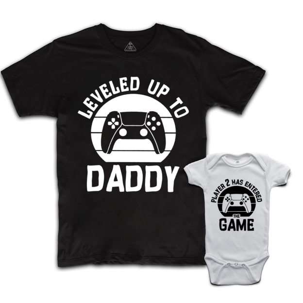 Leveled Up To Daddy Player 2 Has Entered The Game Dad&Me Matching Shirts 2