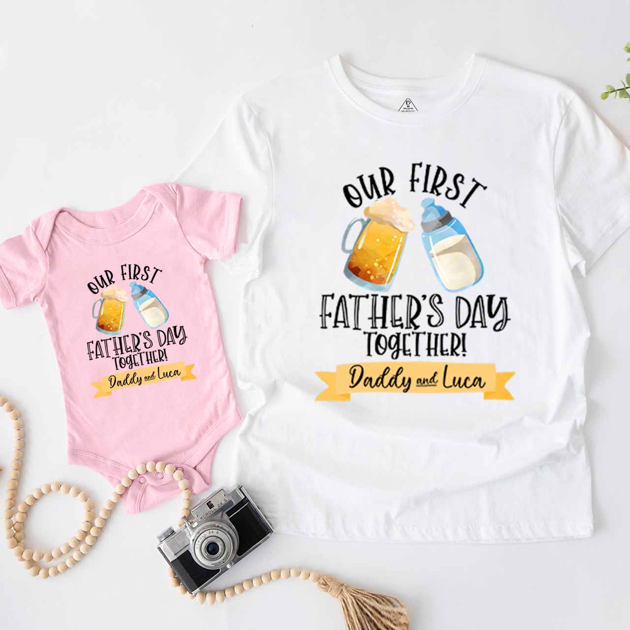 Personalized Our First Father's Day Dad&Me Matching Shirts