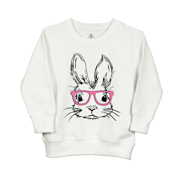 Easter Bunny With Pink Glasses Bunny Kid's Sweatshirt