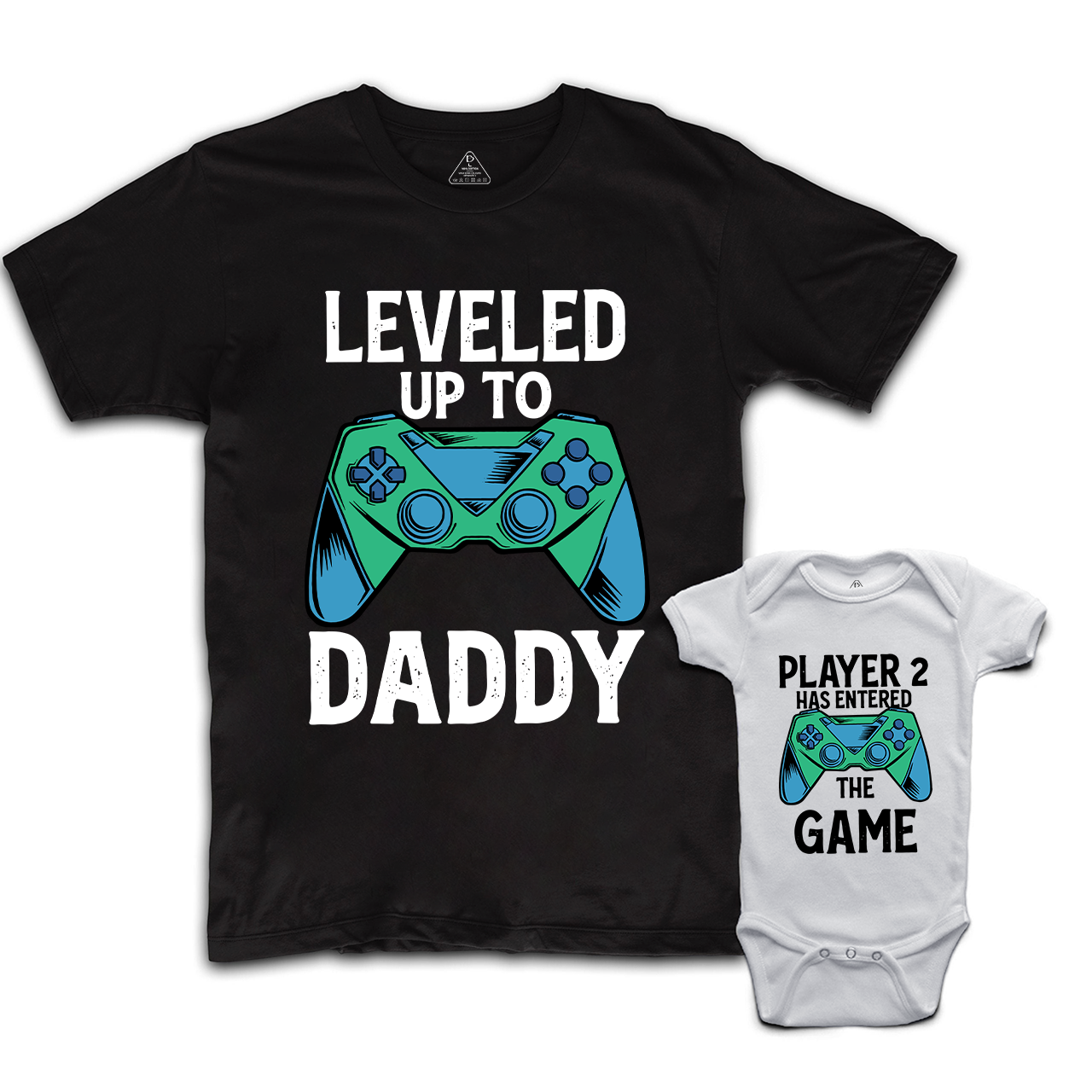 Leveled Up Dad And Son Matching Gift T-Shirts