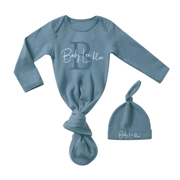 Personalized Capital Letters Name Baby Gown With Hat